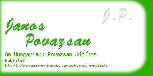 janos povazsan business card